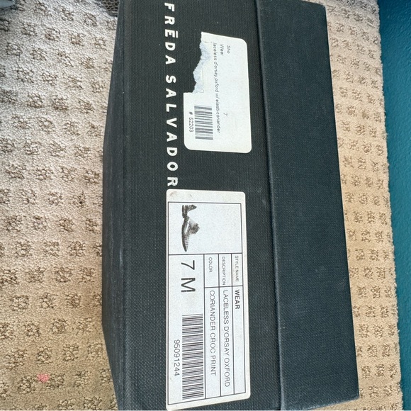 FREDA SALVADOR WEAR D'ORSAY LACELESS OXFORD CORIANDER EMBOSSED CROC SIZE 7M EUC - Picture 11 of 12